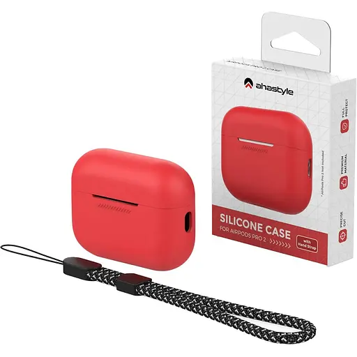 Чехол AhaStyle Colorful Silicone Case для AirPods Pro 2 Red (CP-187-2-C-RD) [133843] - фото 4
