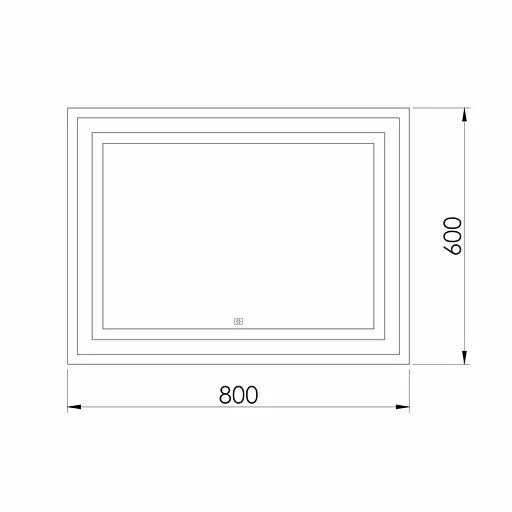 Дзеркало Imprese Karlov Light прямокутне в рамі з фронтальним та настінним підсвічуванням 60x80 см m08607600MA - фото 3