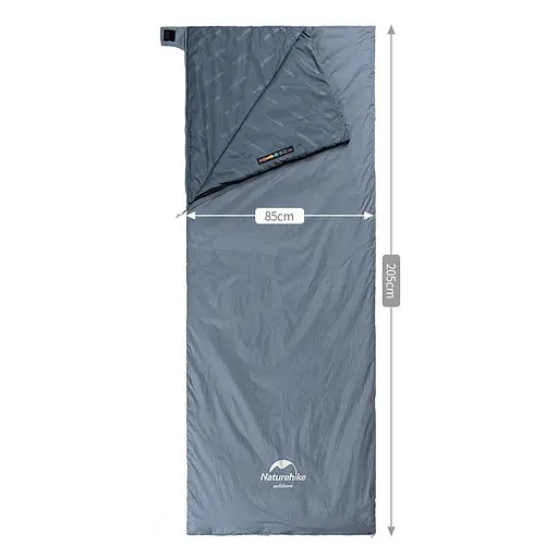 Спальник сверхлегкий Naturehike Ultralight LW180 NH21MSD09 правый, (15°C), p-p XL, серо-синий - фото 2