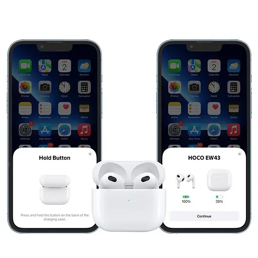 Бездротові навушники Hoco EW43 TWS Bluetooth 5.3, з мікрофоном білі - фото 3
