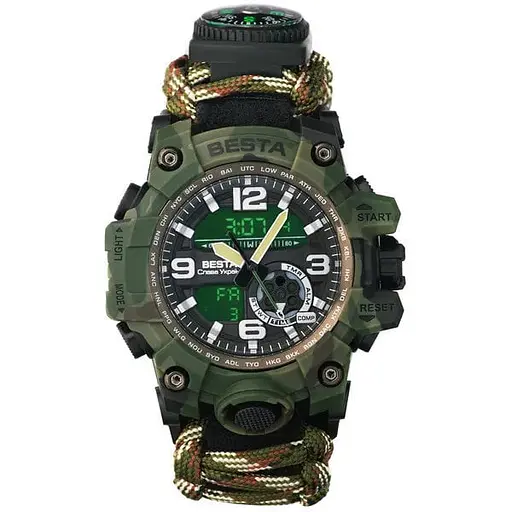 Часы мужские с компасом Hemsut Military Темно-зеленый (2835)
