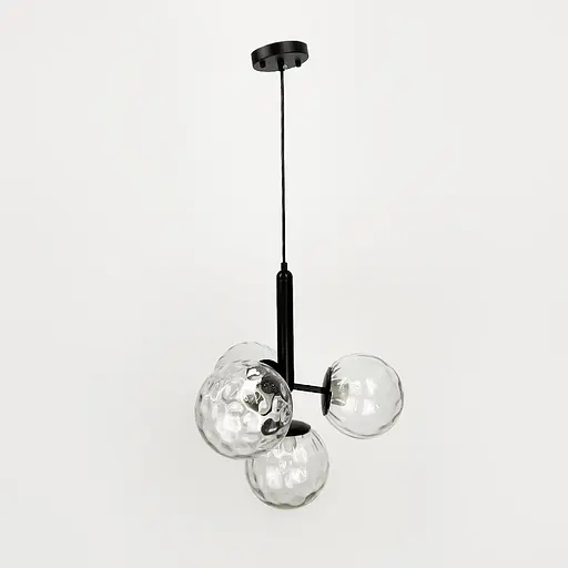 Чорний світильник на 4 білих прозорих плафонів | Арт. A 201/4 BK+CL | Line F - фото 2