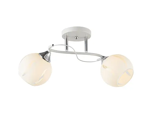 Люстра стельова на 2 плафони 6391-2 (Білий+Хром)