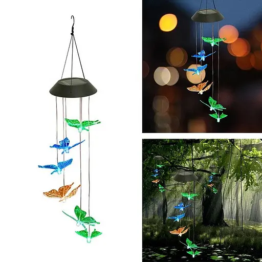 Світильник нічник Butterfly Led Solar на сонячній батареї 16 режимів colors Butterfly Led Сонячний нічник 16 - фото 2