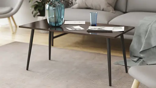 Стіл журнальний Монтана Ferrum-decor 45x100x50 Чорний метал ДСП Венге Магія 16 мм (FRD-106713) - фото 3