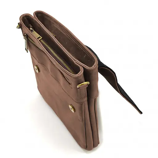 Чоловіча шкіряна сумка через плече TARWA 25х24х5 см sum0025353 - фото 7