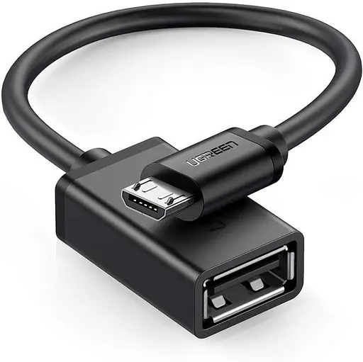 Кабель-адаптер Ugreen US133 MicroUSB Male - USB-A Female + OTG чорний (10396)