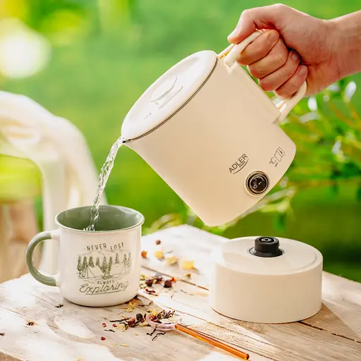 Электрочайник Adler AD 1388b дорожный 650 Вт/ 0,8 л/ двойные стенки/ автовыключение/бежевый - фото 10