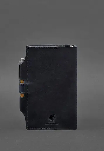 Шкіряний блокнот (Софт-бук) 4.0 темно-синій Crazy Horse - фото 5