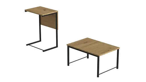 Стіл журнальний приставний Террі Комбо Ferrum-decor 345x662x440 Чорний метал ДСП Дуб Артізан 16 мм (FRD-105141) - фото 2