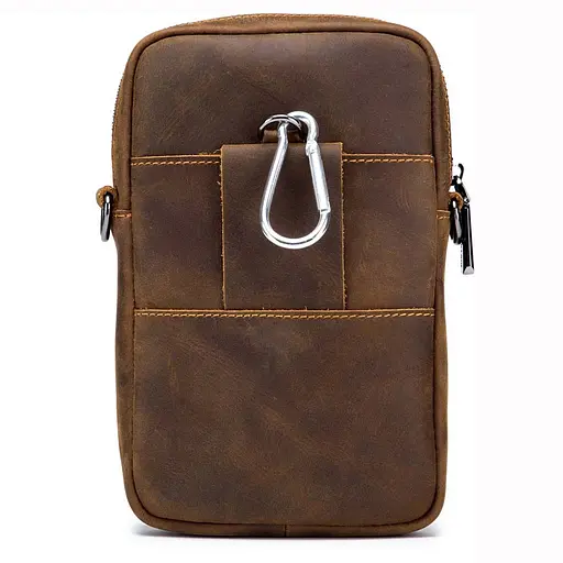 Чоловіча шкіряна сумка на пояс BULL 18х13х5 см sum0026003 - фото 9