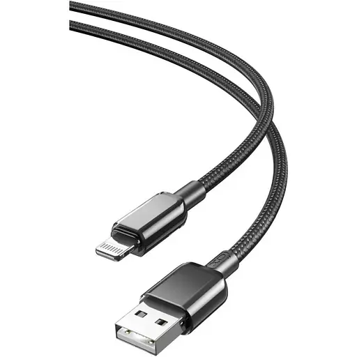 Кабель XO NB249 5A PVC Shiny Colorful Lightning Data Cable Черный