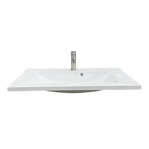 Набір для ванної кімнати Adamant раковина умивальник QUANTO 90 штучний камінь прямокутна з сифоном Click-Clack + змішувач - фото 4