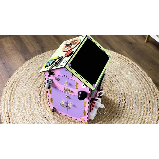 Развивающая игрушка Бизикуб "Дом" Temple Group TG200111 розовый, 55х30х30 см - фото 3