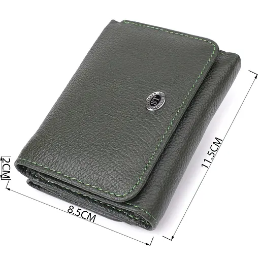 Жіночий гаманець компактного розміру з натуральної шкіри ST Leather 11.5х8.5х2 см acs0029647 - фото 3