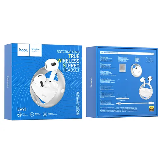 Бездротові навушники TWS Hoco EW23 вкладиші silver - фото 4