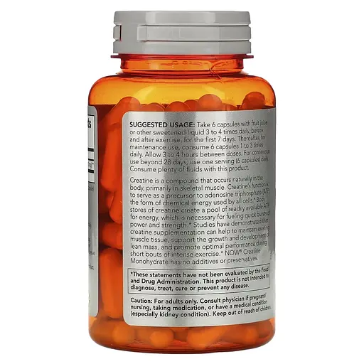 Креатин Sports Creatine Monohydrate 120 вегакапсул NOW fit0016140 - фото 3