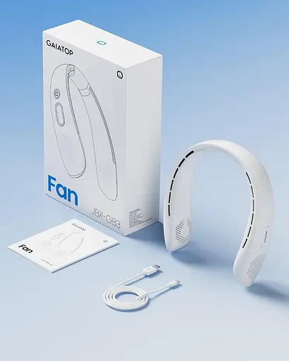 Шейный вентилятор Gaiatop светодиодный дисплей 360° USB - фото 7