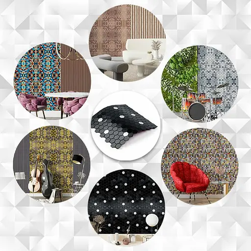 Самоклеюча алюмінієва плитка 300x300x3 мм Чорна мозаїка SW-00001929 - фото 6