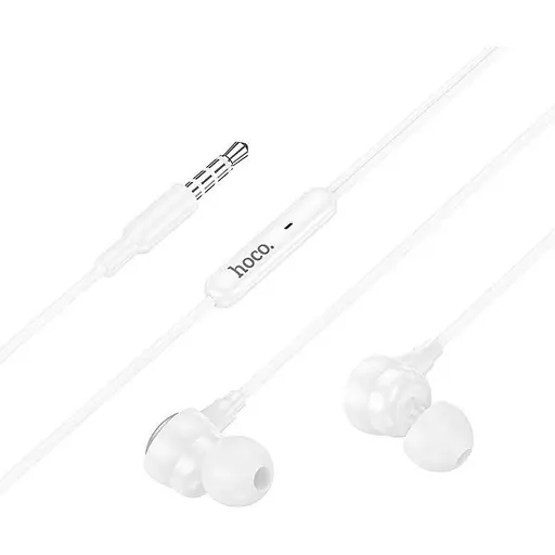 Дротові навушники Hoco M116 Benevolent універсальні earphones with microphone, 1.2m, 3.5mm, white