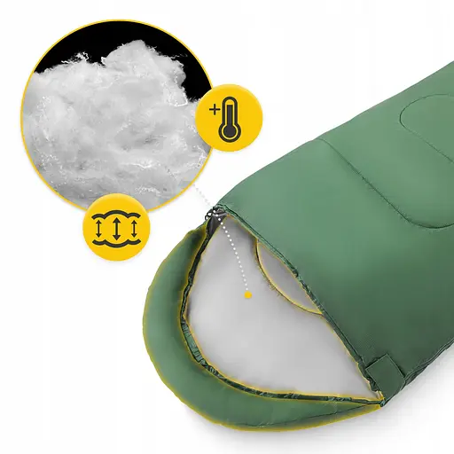 Спальный мешок (спальник) одеяло Mountain Goat Standard 2 в 1 MG0015 8 ...+20°C R Olive/Grey (P-5905973400961) - фото 8