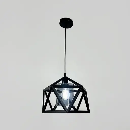 Світильник лофт із графітовим плафоном у каркасі чорного кольору Ø 30х28 см | Line F | Арт. 12203/1 BK+GR - фото 2