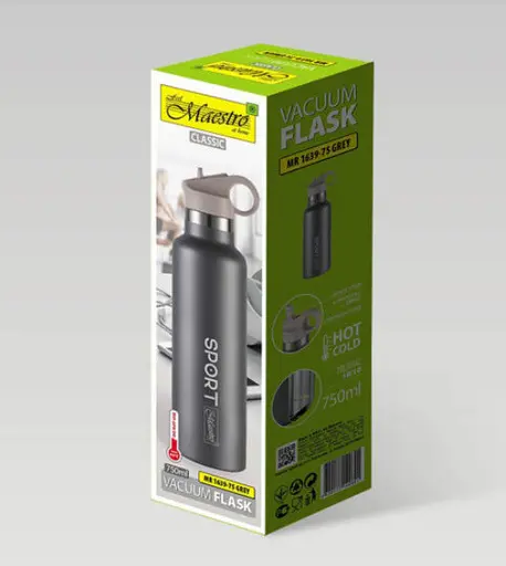 Термокухоль з нержавіючої сталі Maestro MR-1639-75 термос термопляшка Маестро 0.75 л Сірий - фото 3