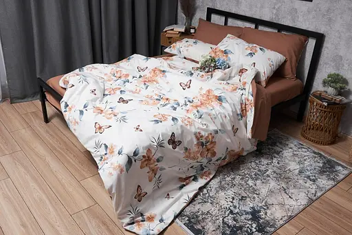 Комплект постельного белья Moon&Star Бязь Gold Люкс Flora евро 200х220 наволочки 2х40х60 - фото 7