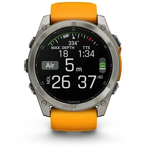 Смарт-часы Garmin Fenix 8 51mm AMOLED Sapphire Graphite DLC Titanium with Spark Orange Silicone 010-02905-53 - фото 7