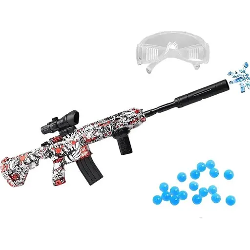 Бластер shoot Splatter M416 Gel Ball 5000 шт. с гель шариками орбиз red - фото 1