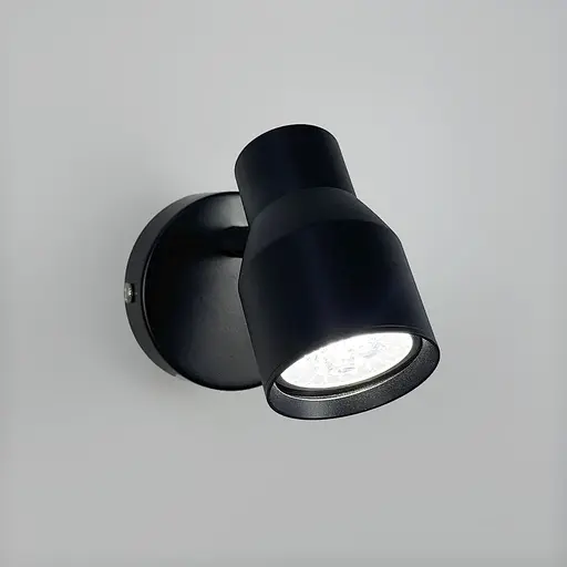 Чорний світильник із 1 регульованим плафоном Line F Арт. 52039/1W BK  - фото 1