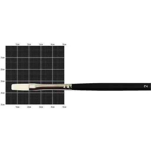 Кисть синтетика плоская удлиненная Milk 1108F №2 короткая ручка Kolos
