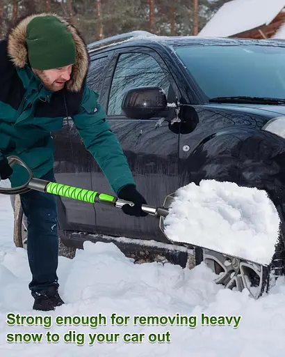 Щітка та висувна лопата для снігу SEAAES з поролоновою рукояткою, скребок для снігу для автомобілів, позашляховиків, вантажівок - фото 4