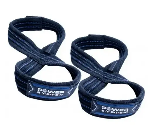 Лямки для тяги (восьмерка) Power System PS-3405 Figure 8 Black/Blue L/XL (3405BU-5) - фото 1