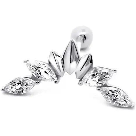 Срібна сережка для пірсингу хеліксу Ірій. 40067ШТ