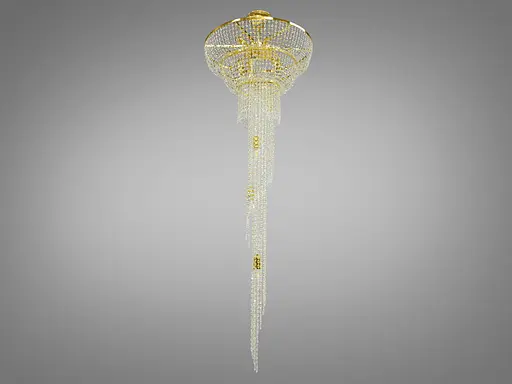 Вражаюча кришталева люстра "Кришталевий каскад" на 13 ламп, колір золото - фото 3