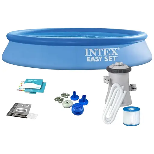 Басейн надувний Intex 28118 NP круглий 305x75 см об'єм 3077 л фільтр-насос у комплекті від 6 років