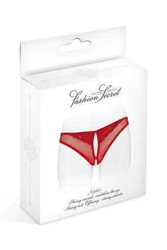 Трусики с жемчугом и доступом Fashion Secret Sophie Red One size - фото 3