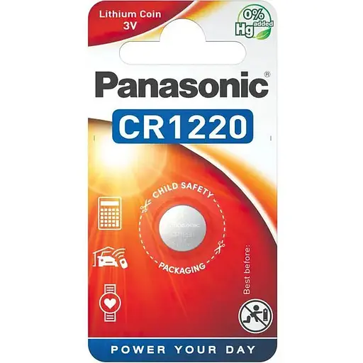 Батарея Panasonic CR 1220 BLI 1 Lithium