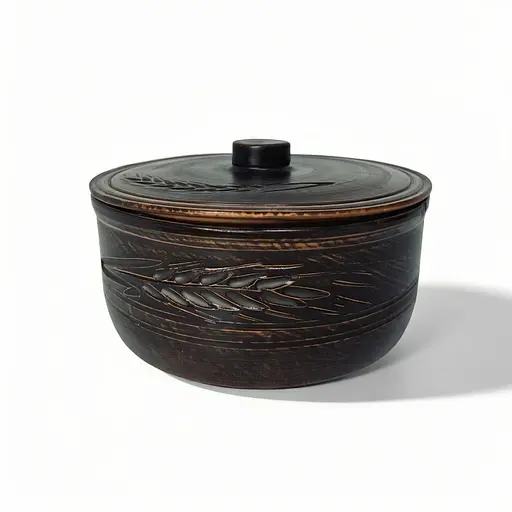 Супник с крышкой из красной глины 1.8 л Колосок молоченная керамика Украинская глиняная посуда - фото 3