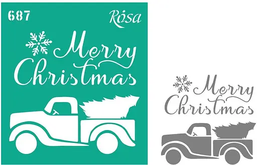 Трафарет багаторазовий самоклеючий №687 9×10см серія Новий рік Rosa TALENT