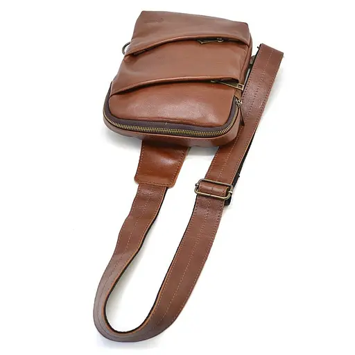 Кожаный рюкзак слинг рюкзак на одну шлейку TARWA 27.5х18х4 см sum0028242 - фото 6