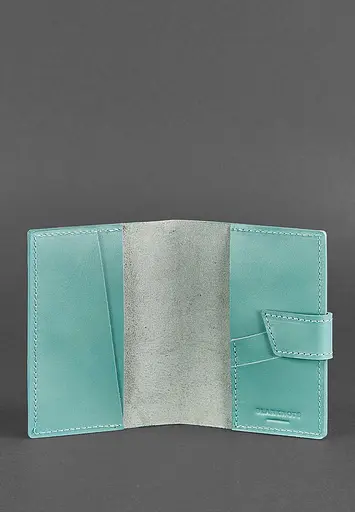 Шкіряна обкладинка для паспорта 4.0 бірюзова - фото 4