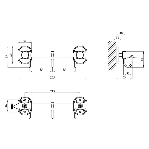Крючок для ванной комнаты Kroner KRM Elbe - ACC2914-3 (CV022875) - фото 5