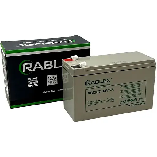 Аккумулятор свинцово-кислотный Rablex RB1207 аккумуляторная батарея 12V-7A 9000мah - фото 2