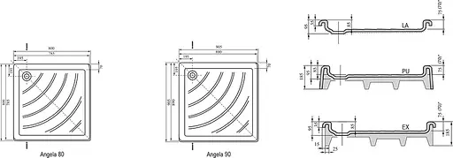 Душовий піддон Ravak Angela-90 PU білий A007701120 - фото 2