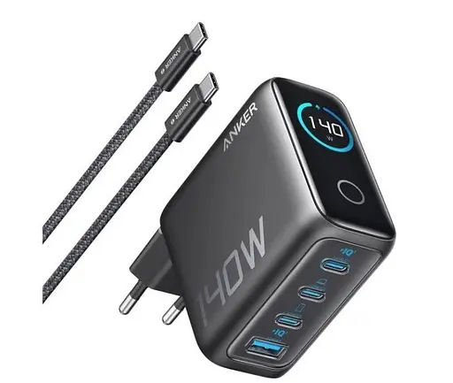 Зарядное устройство Anker Laptop GaN 140W 4 порта (B2697GZ1) черный - фото 1