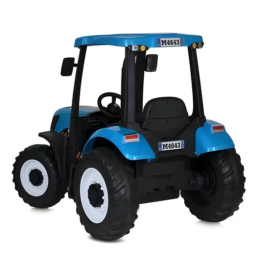 Электромобиль детский Трактор M 4643EBLR-4 24V 2x12V10AH EVA TF кожа синий - фото 4