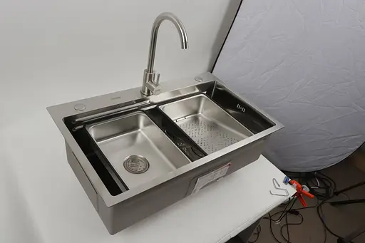 Кухонна мийка нержавійка CM 75x46B Platinum Handmade, Нержавіюча сталь - фото 2