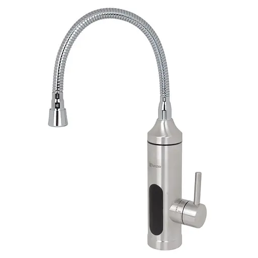 Проточный водонагреватель для кухни гибкий излив нержавеющая сталь датчик температуры 3 кВт хром Wezer SDS-F06T - фото 2